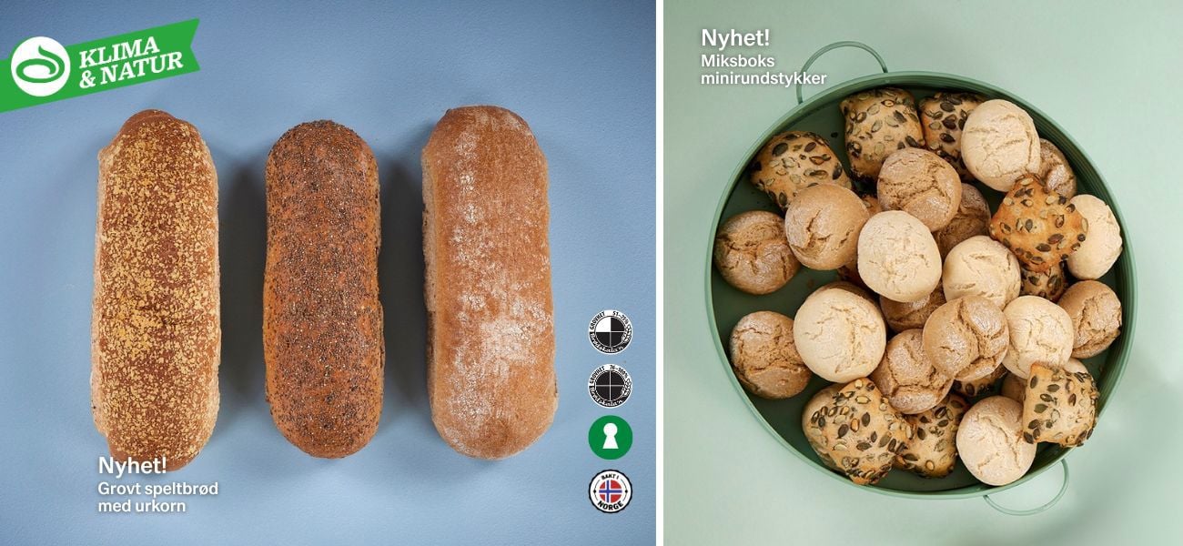 Miksbokser med ferdigstekte grovbr&oslash;d og minirundstykker