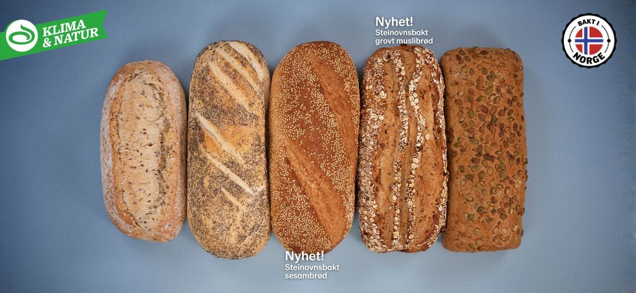Serie med steinovnsbakte br&oslash;d bakt i Norge