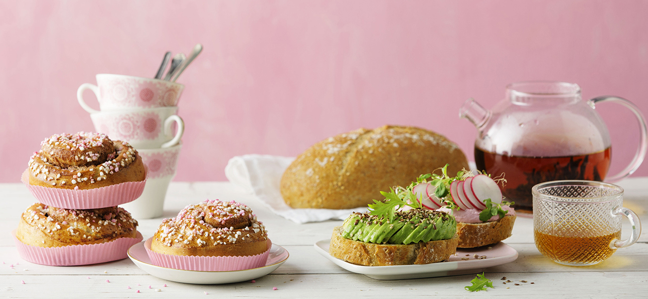 kanelboller til rosa sløyfe