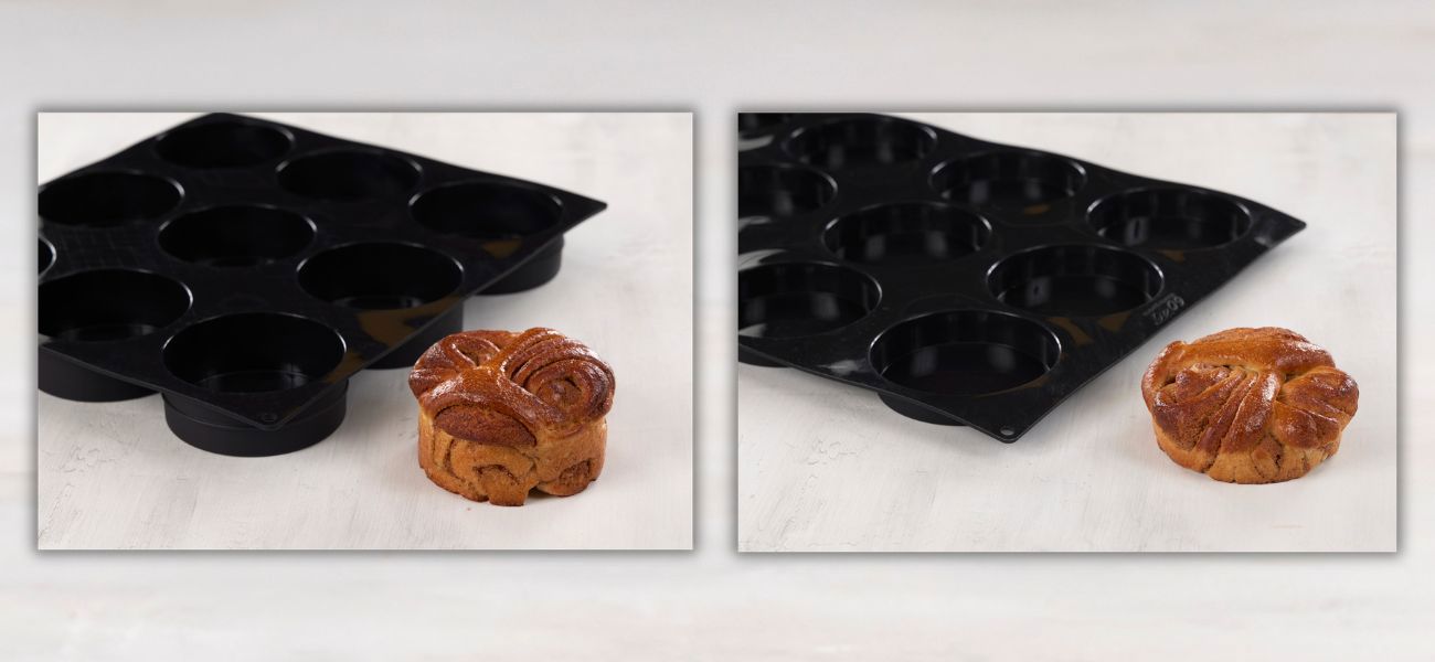 Kanelbollen får høyde og saftighet når den stekes i silikonform